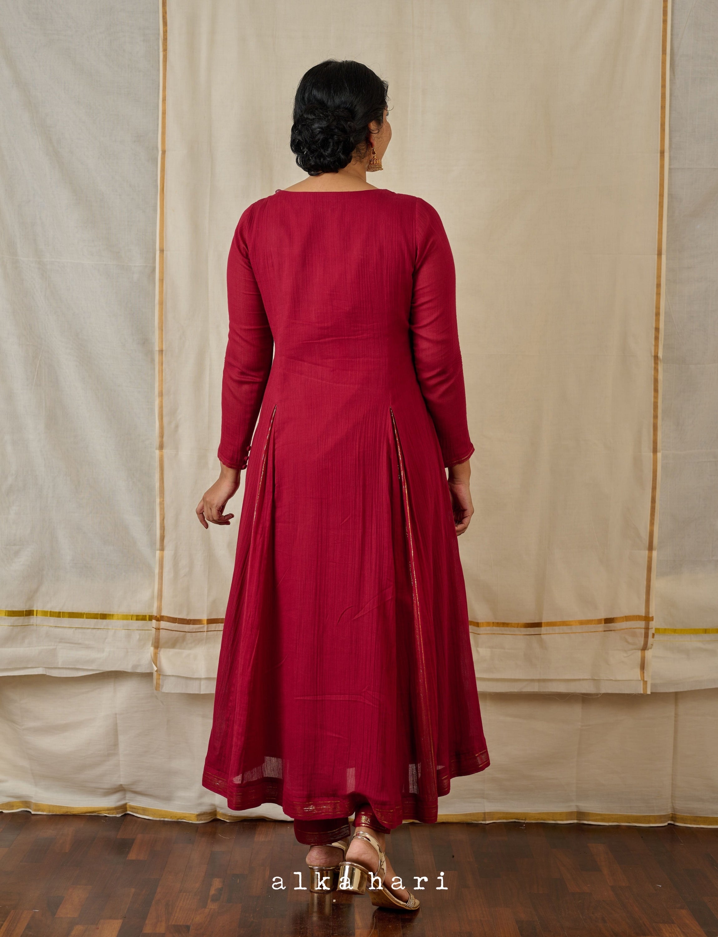 Maroon Anarkali